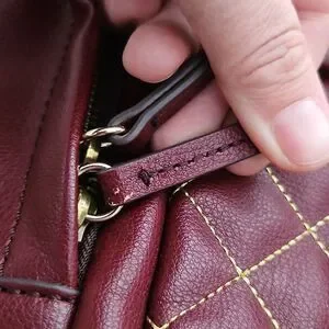 Fossil Sherri Burgundy Quilted Laptop Backpack