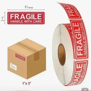 Fragile Stickers Handle With Care 500 piece roll