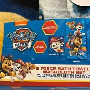 Franco Paw Patrol Kids Bath/Pool/Beach Soft Cotton Terry Towel With Washcloth 2