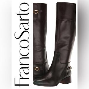 Franco Sarto Women's Jazrin Tall Riding Boots Knee High size 5.5 wide calf