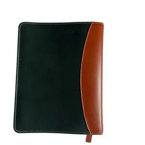Franklin Quest Verona Leather 7-Ring Planner Binder Green Brown Made In USA