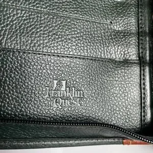 Franklin Quest Verona Leather 7-Ring Planner Binder Green Brown Made In USA