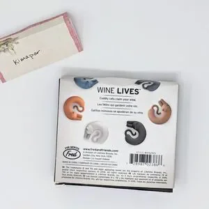 Fred "Wine Lives" Cat Wine Markers For Parties