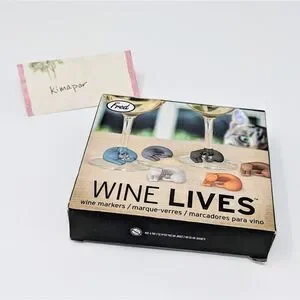 Fred "Wine Lives" Cat Wine Markers For Parties
