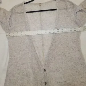 Free People Cardigan Boho Cottagecore Linen Blend Button Front Sweater Women's S