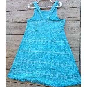 Fresh Produce Girl's 10 (XL) Sleeveless Sundress Blue Ikat Print Ruffle Beach
