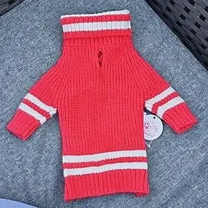 Frienperro Dog Turtleneck Striped Red/White Sweater Size XS