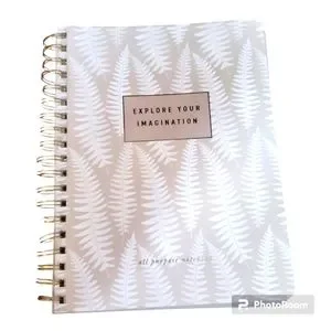 Fringe Studio Faux Leather Vegan White Tan Fern Print Notebook Journal School
