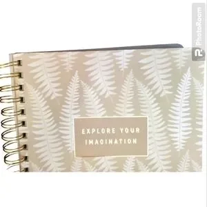 Fringe Studio Faux Leather Vegan White Tan Fern Print Notebook Journal School