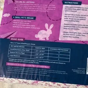 Frisco By Chewy Paper Small Animal Bedding - White With Lavender Buds 56 L