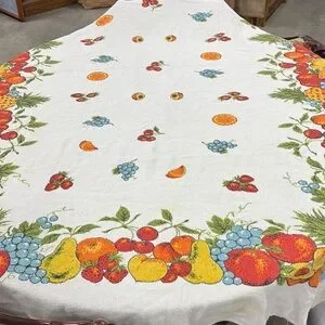 Fruit Patterned Tablecloth 60’s