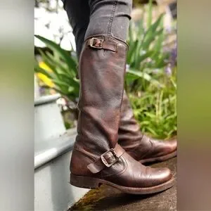 Frye Veronica Slouch Boots Brown 9.5–10 Wide Calf