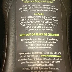 FURminator Black And Yellow DeShedding Waterless Spray For Dogs