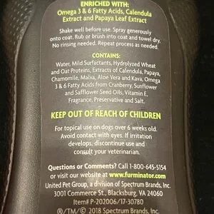 FURminator Black And Yellow DeShedding Waterless Spray For Dogs