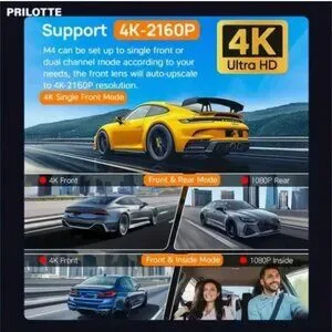 G308 4K Front And Rear Dash Camera With Infrared Night Vision And 32GB SD Card