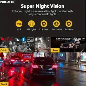 G308 4K Front And Rear Dash Camera With Infrared Night Vision And 32GB SD Card