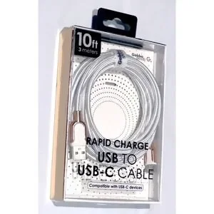 Gabba Goods Rapid Charge USB to USB-C Cable 10 ft Long Compatible