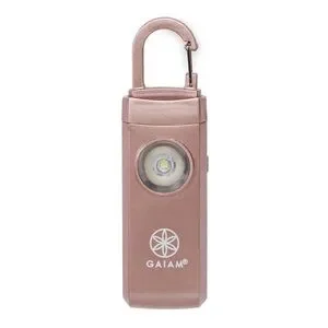 GAIAM Safety Alarm Keychain Rose Gold Strobe Light Backpack Charm NWT