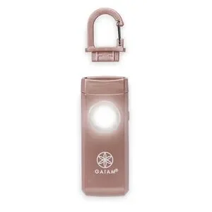 GAIAM Safety Alarm Keychain Rose Gold Strobe Light Backpack Charm NWT