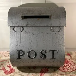 Galvanized POST Lightweight Faux Vintage Look Flap Over Mailbox