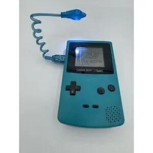 Game Boy Color Game Console Teal With Game Snake Light Case & More