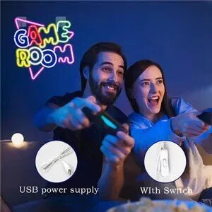 Gamer Neon LED Game Room Sign 13.2"x14" Colorful LED Lights Kids Arcade FUN New