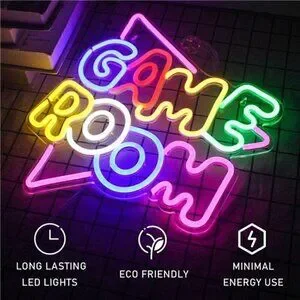 Gamer Neon LED Game Room Sign 13.2"x14" Colorful LED Lights Kids Arcade FUN New