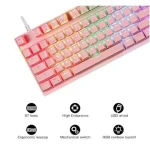 Gaming Mechanical Keyboard RGB Led‎ Backlit Wired With Anti-Dust Proof Switches
