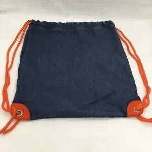 GAP Drawstring Soft Backpack Denim With Orange Drawstring