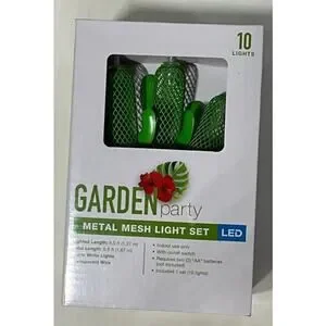 Garden Party Metal Mesh Light Set Green Cactus LED 5.5 feet Warm White Lights