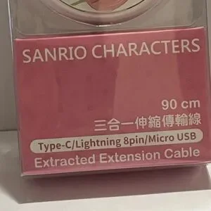GARMMA Hello Kitty 3-in-1 Lightning Type-C Micro USB Extracted Extension Cable