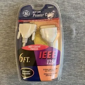 GE Printer Cable 6FT. IEEE 1284 DB25 CEN36M Parallel HO97887 Windows Compatible