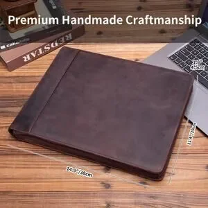 Genuine Full Grain Leather Checkbook Portfolio