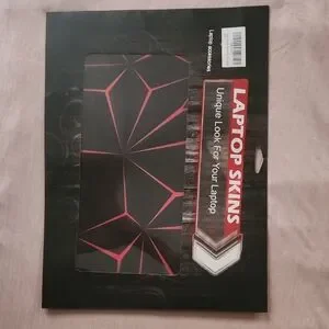 Geometric Red and Black Laptop Skin