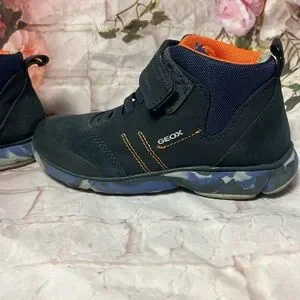 Geox nebula respira Italian kids boots size 31 navy orange