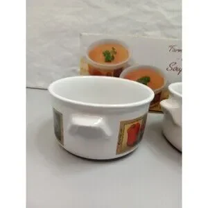Giftco Inc Farmers Market Set Of 2 Soup Bowls Ceramic Dishwasher Safe