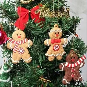 Gingerbread Cookies Ornaments Christmas Tree Hanging Pendant Decoration 12 Pcs