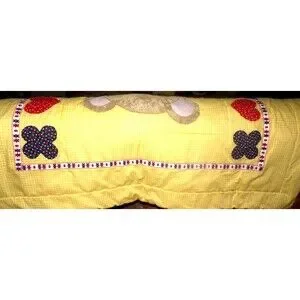 Gingham Goose 1970s Baby Quilt Blanket Handmade Teddy Bear RARE HTF Vintage Crib