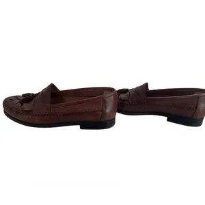 Giorgio Brutini Vegas Mens Brown Leather SlipOn Tasseled Loafer Shoes Size 10.5