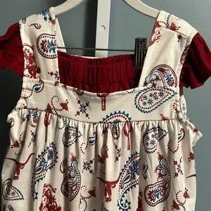 Girl Paisley And Western Ruffle 2 Piece Tank And Short Set NWOT Boutique