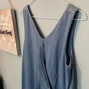 Girl's Zara Kids Denim Tie Jumper Jumpsuit Sz 13-14