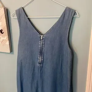 Girl's Zara Kids Denim Tie Jumper Jumpsuit Sz 13-14