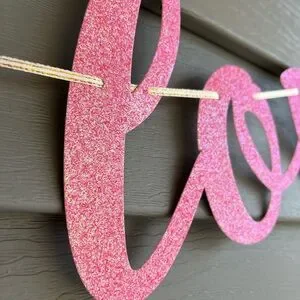 Girls First Birthday Decor Banner & Cake Candle
