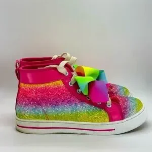 Girls Nickelodeon Jojo Siwa Multi-Stripe High Top Sneakers