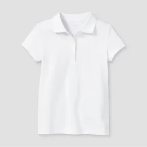 Girls' Short Sleeve Pique Uniform Polo Shirt - Cat & Jack White XXL(18)Plus