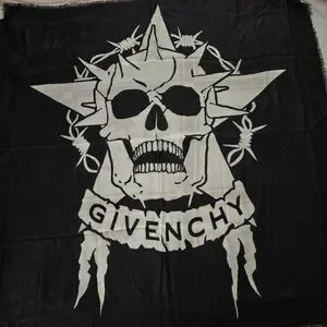 Givenchy Large Skull And Star Scarf Black