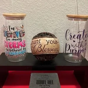 Glass Tumbler with straw and lid