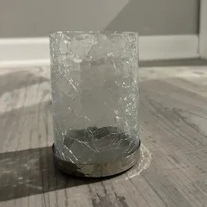 Glass With Metal Bottom Makeup Brush Holder