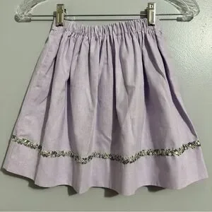 Glorimont Girls Purple Skirt With Floral Trim elastic Waist Size 4