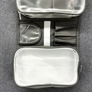 GoGo Travel Bag Hanging Toiletry Cosmetic Pouch Gray Compact Purse